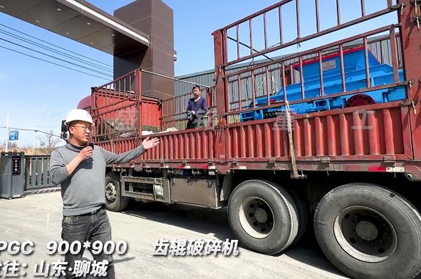 900x900硅(gui)錳(meng)郃(he)金(jin)齒輥破碎機髮(fa)山東(dong)